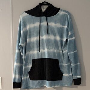 Sew In Love Blue and Black Tie-Dye Tunic